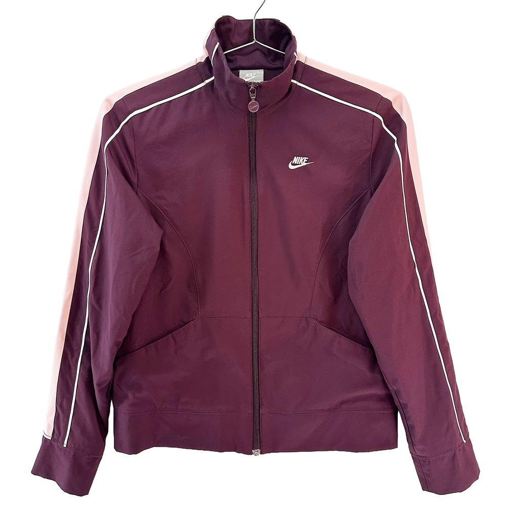 NIKE FitDry Women's Retro Style Arm Stripes Track Jacket • XS • maroon, pink - Picture 9 of 9